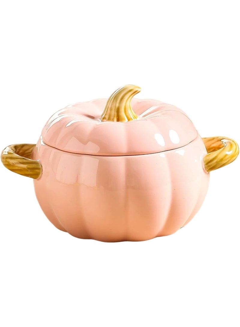 Arabest Pumpkin Dutch Oven Pot with Lid and Handle 1.7L Non Stick Ceramic Pumpkin Shaped Kitchen Pot Even Heating Dutch Oven for Stew Soup Cooking Holiday Kitchen Decor - Image 1